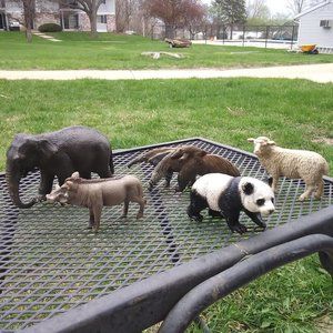 Lot of 5 Schleich and Safari animals - aardvark, elephant, sheep, panda, warthog